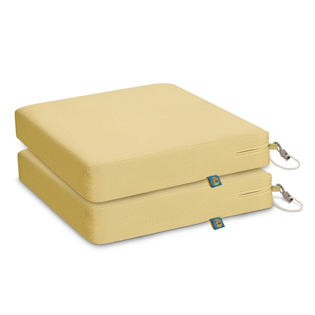 Classic Accessories Weekend 17" x 17" x 3" Dining Seat Cushion, Straw, 2PK CSWCH17173-2PK